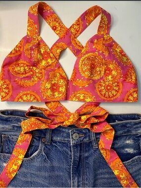 Handmade Cross-Back Crop Top